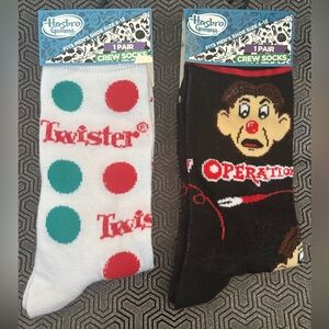 RETRO/VINTAGE “Twister” & “Operation” by Hasbro ADULT Unisex CrewSocks Size 6-12